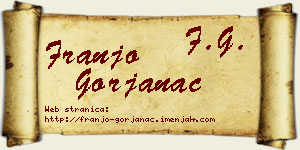 Franjo Gorjanac vizit kartica